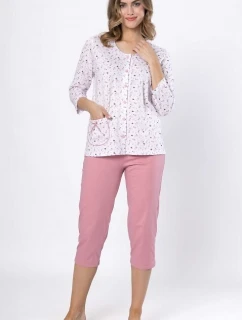 Leveza pyžamo 1636 Dobrusia 3/4 M-2XL rozepínací