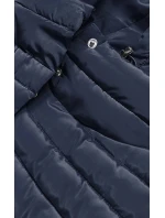 Tmavě modrá dámská bunda s úpletovými stahovacími lemy (p22-6637-99)