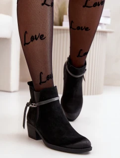 Zazoo 2326 Sametové Dámské Nazouvací Botky Černé