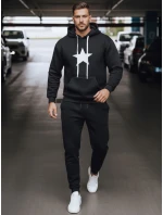 Pánská mikina s kapucí černá FashionStreet BX5924 Pánská mikina s kapucí černá FashionStreet BX5924