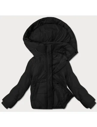 Černá krátká dámská bunda s kapucí J Style (16M9237-392)