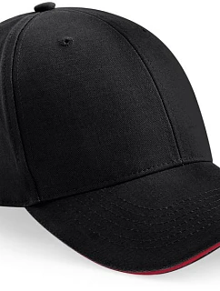 Beechfield B 20 6 panelová sandwich kšiltovka "Athleisure" 53.0020 black/classic red