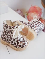 Ošetřené dětské boty na zip Bežovo-hnědé Dolida