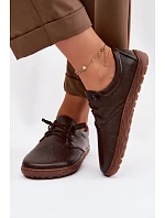 Kožené dámské polobotky Barefoot Zazoo 10189 Čokoládové