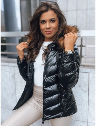 Dámská prošívaná zimní bunda s kapucí MIRIAL černá FashionStreet TY3769