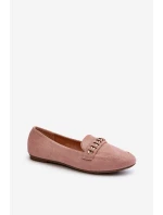 Lesklé dámské mokasíny s řetízkem růžové Aredilla Lesklé dámské mokasíny s řetízkem růžové Aredilla