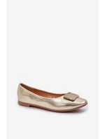 Eko kožené baleríny s ozdobou zlaté Tulnelia Eko kožené baleríny s ozdobou zlaté Tulnelia