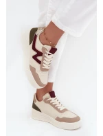 Dámské tenisky na platformě se zlatými vložkami Béžové Zalvra