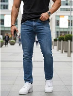 Pánské džíny slim fit s páskem modré FashionStreet UX4485