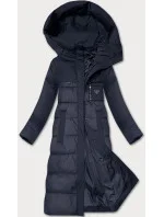 Tmavě modrá zimní bunda z různých spojených materiálů Libland (7820)