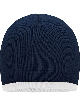 Daiber MB 7584 Pletená čepice s kontrastním lemem 03.7584 navy/white