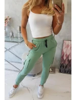 Tmavě mátové kalhoty cargo Tmavě mátové kalhoty cargo