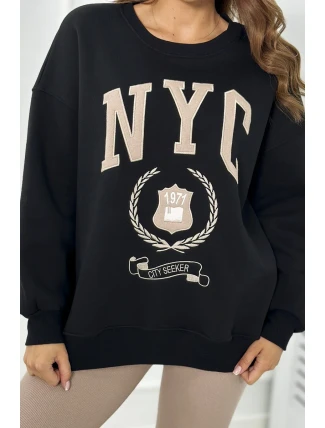 Bavlněná souprava, zateplená mikina + legíny černý Bavlněná souprava, zateplená mikina + legíny černý