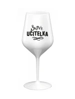 SUPER UČITELKA - bílá nerozbitná sklenice na víno 470 ml SUPER UČITELKA - bílá nerozbitná sklenice na víno 470 ml