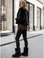 Dámské černé semišové sněhule FashionStreet ZY1279