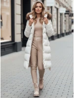 Dámská prošívaná zimní bunda s kožešinou STYLEBELLA bílá FashionStreet TY4610z