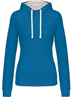 Kariban K 465 Dámská mikina s kontrastní kapucí 20.K465 tropical blue/white