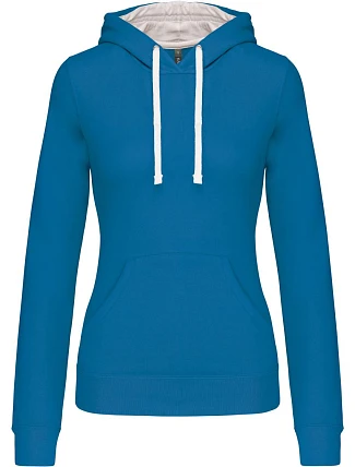 Kariban K 465 Dámská mikina s kontrastní kapucí 20.K465 tropical blue/white