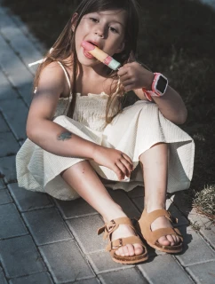 Dětské sandálky na korkové platformě se suchým zipem Camel Rorria