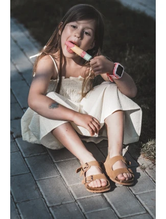 Dětské sandálky na korkové platformě se suchým zipem Camel Rorria