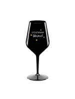 VYCHUTNÁVÁM SI VÁNOCE - černá nerozbitná sklenice na víno 470 ml VYCHUTNÁVÁM SI VÁNOCE - černá nerozbitná sklenice na víno 470 ml