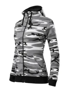 Camo Zipper mikina dámská camouflage gray