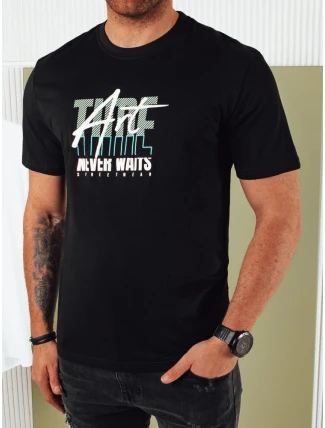 Pánské tričko s potiskem černé FashionStreet RX5391 Pánské tričko s potiskem černé FashionStreet RX5391