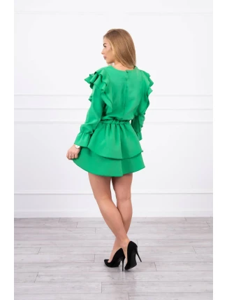 Šaty se svislými volány světle zelené Šaty se svislými volány světle zelené