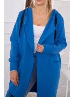 Chrpově modrá zateplená bunda s kapucí