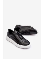 Pánské kožené sportovní boty Zazoo 1544 černé
