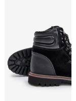 Semišové Zateplené Boty Třpytky Pánské Big Star OO174643 Černé