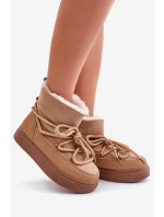 Dámské Sněhule Na Platformě Zateplené Kožíškem Camel Aziara