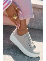 Dámské Textilní Tenisky Na Platformě Big Star RR274465 Béžové Dámské Textilní Tenisky Na Platformě Big Star RR274465 Béžové