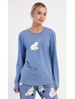 Dámské pyžamo dlouhé Méďa a tučňák