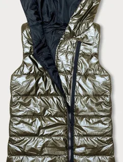 Zlatá dámská vesta s asymetrickým zipem (16M9117-403)