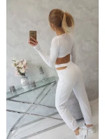 Sada s halenkou top bílá