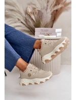 Zateplené Dámské Sportovní Boty Na Šněrování Na Platformě Béžové Bialoa Zateplené Dámské Sportovní Boty Na Šněrování Na Platformě Béžové Bialoa