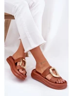 Dámské sandály na platformě se zlatým detailem Camel Ularinea Dámské sandály na platformě se zlatým detailem Camel Ularinea