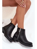 Zateplené Nízké Boty Dámské S Cirkonii Černé Vionna