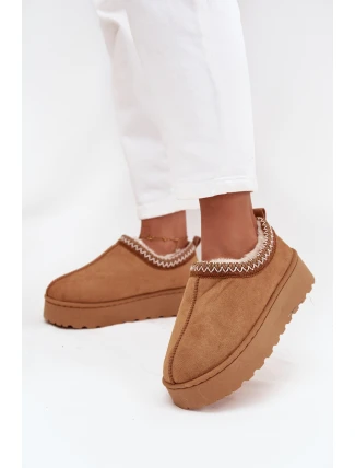 Nízké dámské sněhule s výšivkou na platformě Camel Taliah Nízké dámské sněhule s výšivkou na platformě Camel Taliah