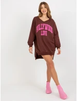 Mikina VI BL 3102.01P hnědá a růžová Mikina VI BL 3102.01P hnědá a růžová