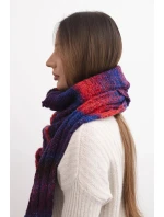 Dámský vlněný šátek měkký a teplý v barevných pruzích KN19 červený Dámský vlněný šátek měkký a teplý v barevných pruzích KN19 červený