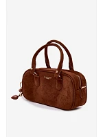 Malá taška typu Kufr s eko semišem Camel Annelle