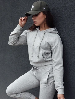 TRENDHOOD dámská mikina s kapucí světle šedá FashionStreet BY1306