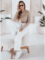 Dámský žebrovaný svetr NOLVIE beige FashionStreet MY2496