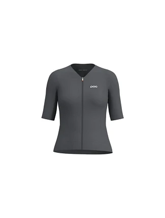 Cyklistické tričko POC W's Raceday S/S Jersey, šedé
