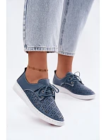 Kožené Ažurové Dámské Polobotky Tmavě Modré Softie Kožené Ažurové Dámské Polobotky Tmavě Modré Softie
