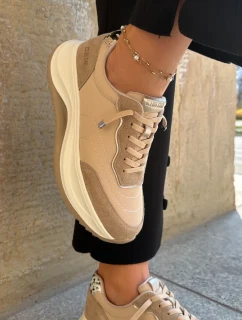 Dámské semišové tenisky na platformě Big Star HI-POLY SYSTEM – tmavě béžové