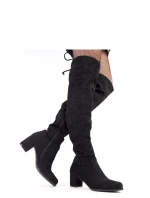 Dámské vysokě kozačky na podpatku D9227 Černá - YOLERA