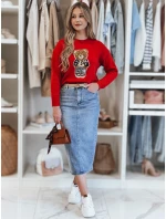 Džínová midi sukně s rozparkem MERITTA modrá FashionStreet CY0483 Džínová midi sukně s rozparkem MERITTA modrá FashionStreet CY0483